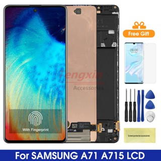 หน้าจอสัมผัสดิจิทัล LCD พร้อมกรอบ แบบเปลี่ยน สําหรับ Samsung Galaxy A71 A71 A715 A715F