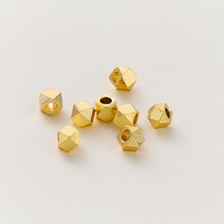 St. kunkka ลูกปัดลบมุม ชุบทองแท้ 18K 2.5-5 มม. ไม่ทําให้เกิด…