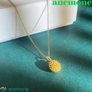 Anemone สร้อยคอ จี้ทุเรียน สีทอง แวววาว สําหรับผู้หญิง