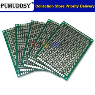 บอร์ดไฟเบอร์กลาส PCB สองด้าน ขนาด 5x7 ซม. 5*7 ซม. สีเขียว สําหรับทดลอง 10 ชิ้น