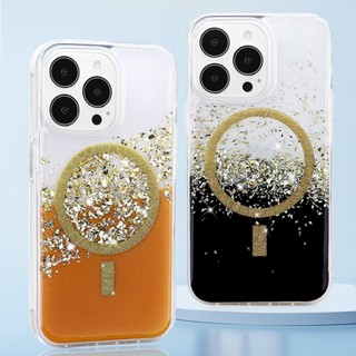 เคสโทรศัพท์มือถือ แบบใส แต่งกลิตเตอร์ ไล่โทนสี หรูหรา สําหรับ iPhone 14 Pro Max 14 Pro 14