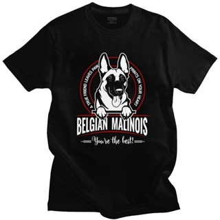 【💘💘】เสื้อยืดพิมพ์ลายแฟชั่น เสื้อยืดแขนสั้นลําลอง พิมพ์ลาย Awesome Belgian Malinois สําหรับผู้ชาย