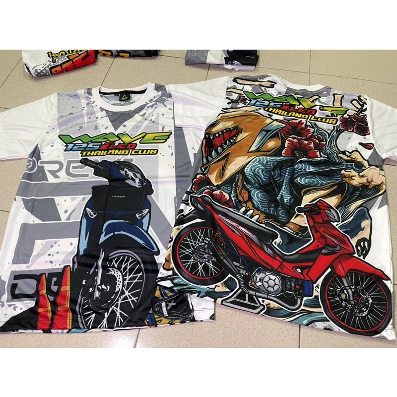 Hot Honda Wave 125 เสื้อดีไซน์ใหม่โดย BBWSHOP jersey qualiti terbaik SM Oversize L XL XXL 2XL