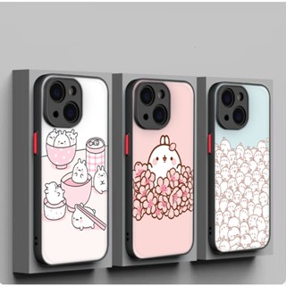 เคสโทรศัพท์มือถือนิ่ม กันเลนส์ ลาย molang น่ารัก สําหรับ iPhone SE SE2 SE3 7 8 Plus XR XS Max 11 Pro Max 35A