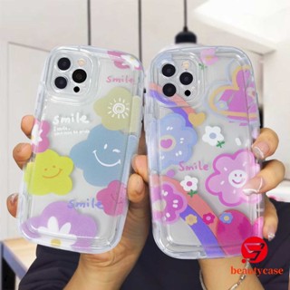 เคสโทรศัพท์มือถือนิ่ม ลายดอกไม้หน้ายิ้มน่ารัก สไตล์เกาหลี สําหรับ For IPhone 13 12 11 14 PRO MAX 6 7 6S 8 14 Plus X XR XS MAX 11 12 13 Se 2020 6SPlus 7Plus 6Plus 8Plus 14Plus XSMAX เคสโทรศัพท์ซิลิโคน TPU กันกระแทก