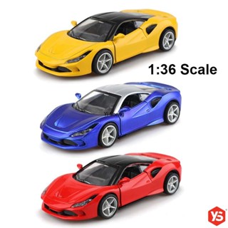 *พร้อมส่ง* โมเดลรถยนต์ 1/36 Diecast Ferrari F8 แบบโลหะ เปิดประตู ดึงถอยหลัง วิ่ง