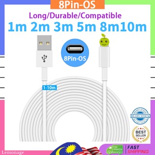 【พร้อมส่ง】สายชาร์จ Usb 8Pin ยาว 1 ม. 2 ม. 3 ม. 5 ม. 8 ม. 10 ม. สําหรับชาร์จโทรศัพท์ i-P