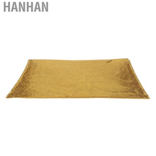 Hanhan Sequin Metal Mesh  Decorative Stable Gold Color Sequin Fabric Clothing Mesh Safe Stylish  for Bag Decoration