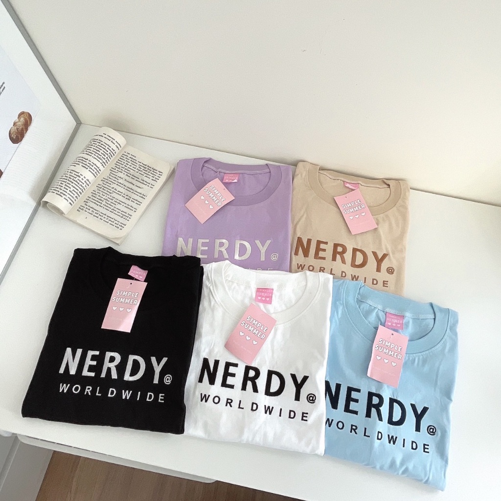 S247 เสื้อยืด oversize ผ้าคอตตอน ปัก nerdy
