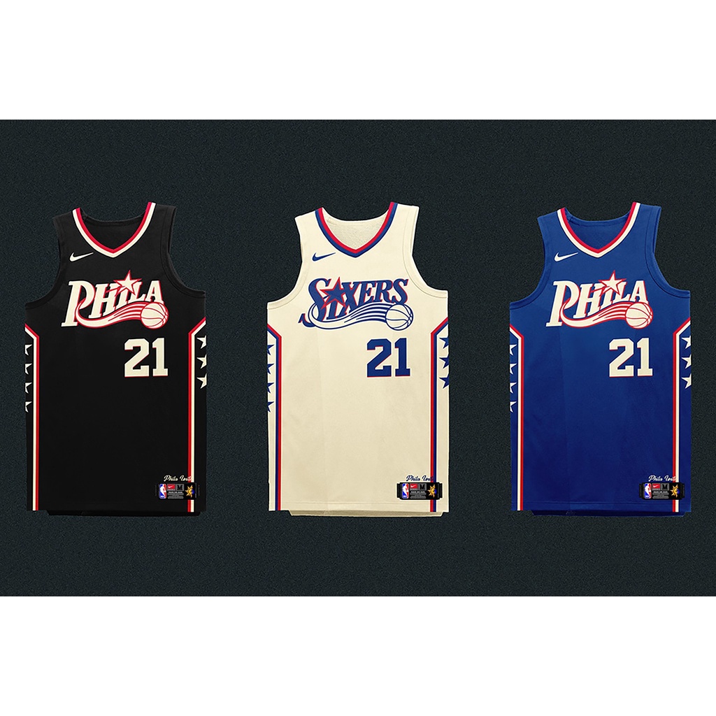 เสื้อกีฬาแขนสั้น ลายทีม Jersey 76ERS ฟรีไซซ์ และตัวเลข คุณภาพสูง