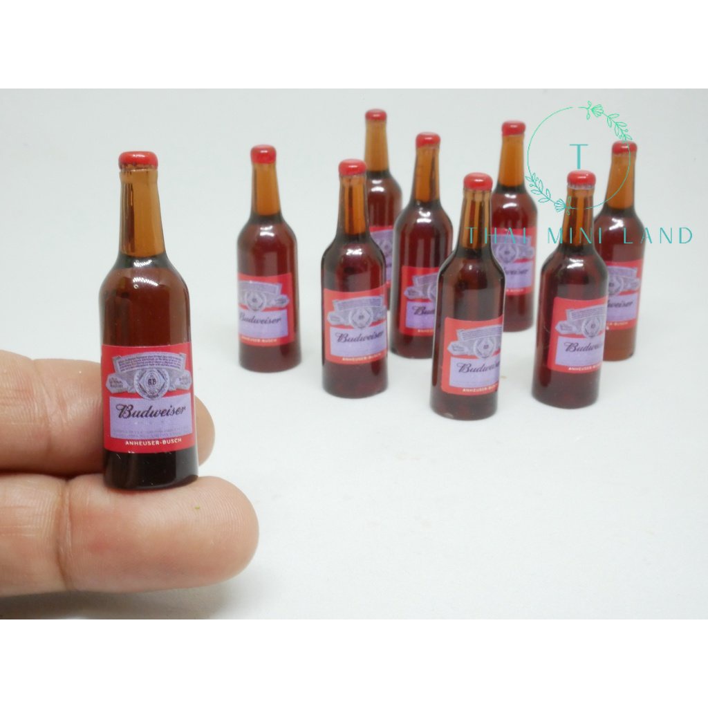 ขวดน้ำจิ๋ว ขวดเครื่องดื่มจิ๋ว budweiser ขวดน้ำ #ของจิ๋ว #ของตกแต่ง ราคา ถูกที่สุด ดีลบีเคเค