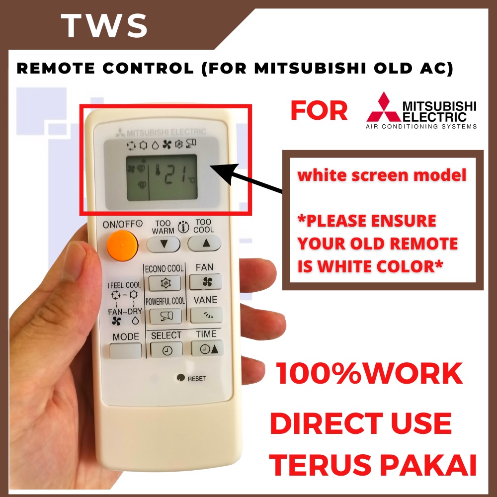 Tws AIR COND REMOTE (สําหรับ MITSUBISHI A/C OLD WHITE COLOR)