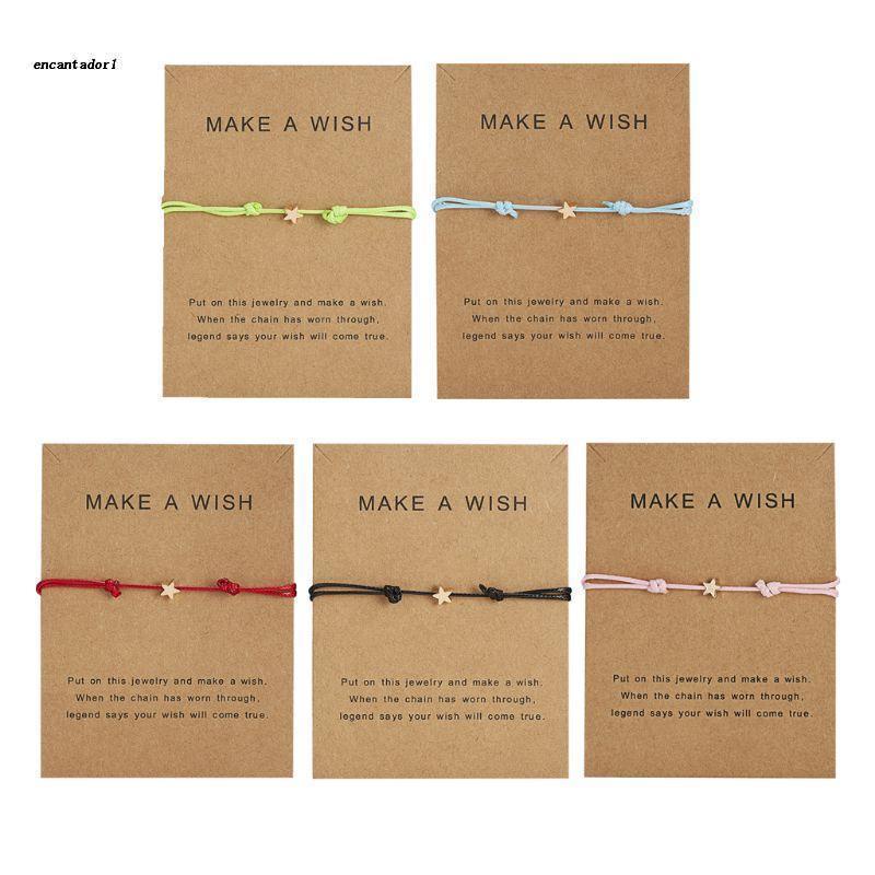 ✿ Good Luck สร้อยข้อมือ เชือกเทียน จี้รูปดาว สามารถปรับได้ เครื่องประดับ