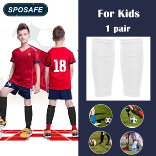 Sposafe ปลอกสวมน่อง ลายฟุตบอล Shin Guards สําหรับเด็กผู้ชาย และเด็กผู้หญิง 1 คู่