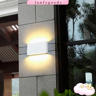 Lanfy โคมไฟ LED ติดผนัง ระเบียง กลางแจ้ง ไฟรั้ว ขั้นบันได โคมไฟติดผนัง ระเบียง ตกแต่ง