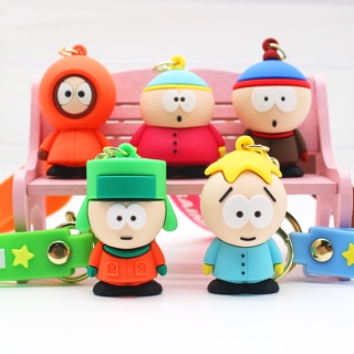 ใหม่ พวงกุญแจซิลิโคน จี้ตุ๊กตาฟิกเกอร์อนิเมะ South Park Kyle Piples Cartmans สําหรับแขวนกระเป๋า