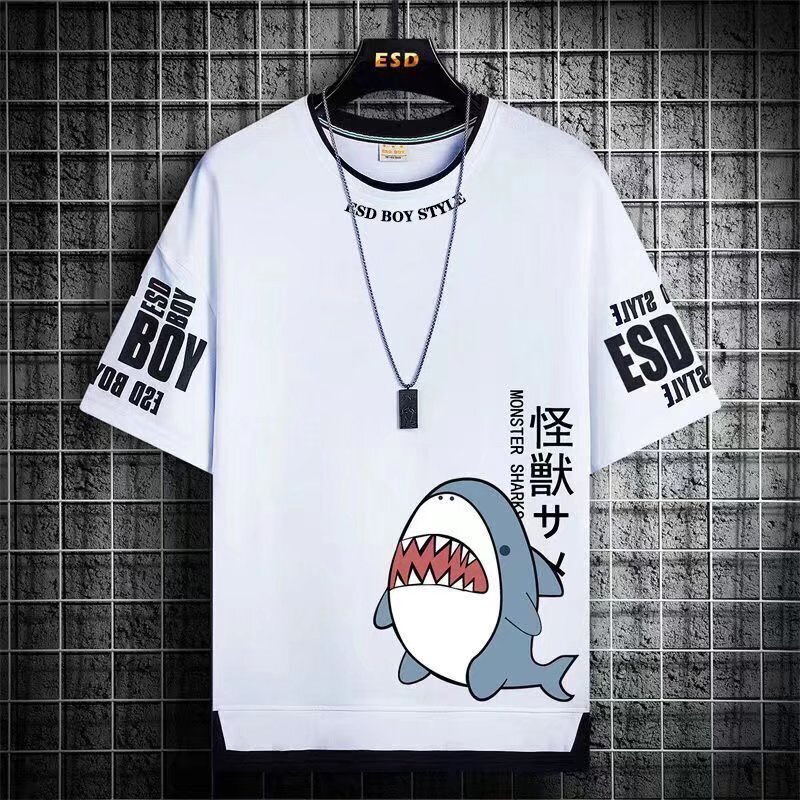 ชุดกีฬาลำลองฤดูร้อนสำหรับผู้ชายเสื้อยืดแขนสั้นและกางเกงขาสั้นครบชุดสำหรับชายหนุ่มชุดสองชิ้นทันสมัยสไตล์บาง