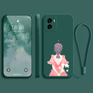 เคส  Vivo Y15S Y15A Y01 เคส สําหรับเด็กผู้หญิง การ์ตูน ซิลิโคนเหลว เคสโทรศัพท์ เคสนิ่ม + สายคล้องโทรศัพท์มือถือ