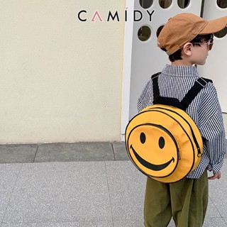 Camidy กระเป๋าเป้ใบเล็กสำหรับเด็กน่ารักเวอร์ชั่นเกาหลีใหม่กระเป๋านักเรียนเด็กสไตล์ต่างประเทศยิ้มบุคลิกภาพ Instagram ไหล่สุดฮอต