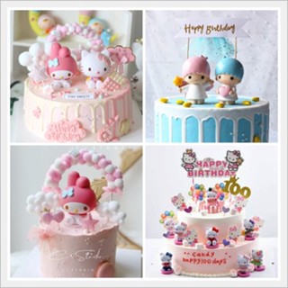 SANRIO โมเดลตุ๊กตาเมโลดี้ Hello Kitty สําหรับตกแต่งเค้ก