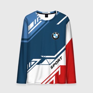 เสื้อยืดแขนยาว พิมพ์ลาย BMW SPORT สําหรับผู้ชาย