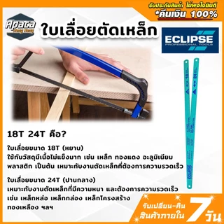 Eclipse ใบเลื่อยตัดเหล็ก 1/2 นิ้ว 18ฟัน/24ฟัน แบบAll Hard รุ่นAE45B/AE46X (Hacksaw Blade)