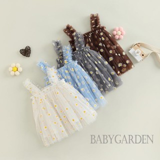 Babygarden-6 เดือน -5 ปี เด็กผู้หญิง ฤดูร้อน แขนกุด เดซี่ พิมพ์ลาย ทรงเอ เจ้าหญิง สลิง