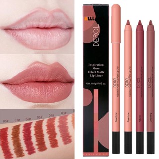 [Derol] Inspired Muse Mist Velvet Lipliner ดินสอเขียนขอบปาก เนื้อแมตต์กํามะหยี่ กันน้ํา ติดทนนาน 8 สี