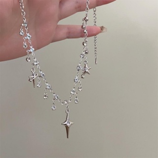 A Niche Design That Feels Like A Milky Way Necklace for Womens New Mang Star Studded with Diamonds, Creating A Romantic Atmosphere. A Collarbone Chain, A Neck Chain, and A Sweet A