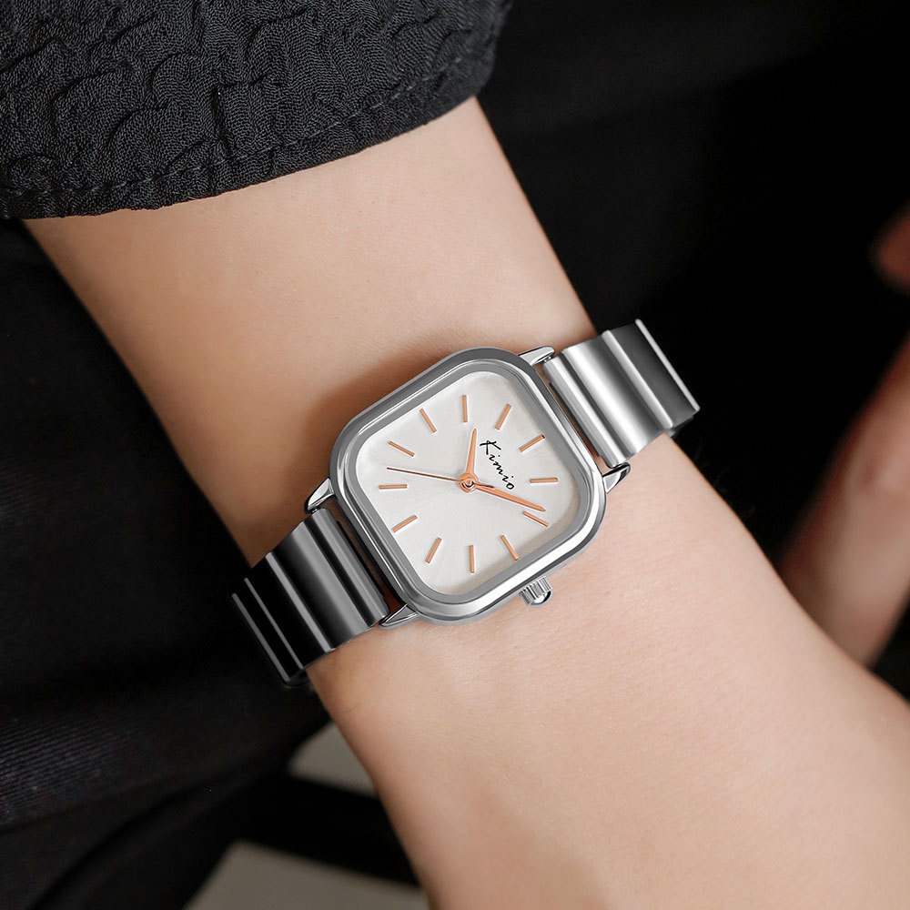 Kimio (ของแท้ 100%) ใหม่ นาฬิกาข้อมือแฟชั่น สไตล์อินเทรนด์ กันน้ํา ทรงสี่เหลี่ยมเล็ก 6498 (ฟรีกล่องนาฬิกาสวยหรู)