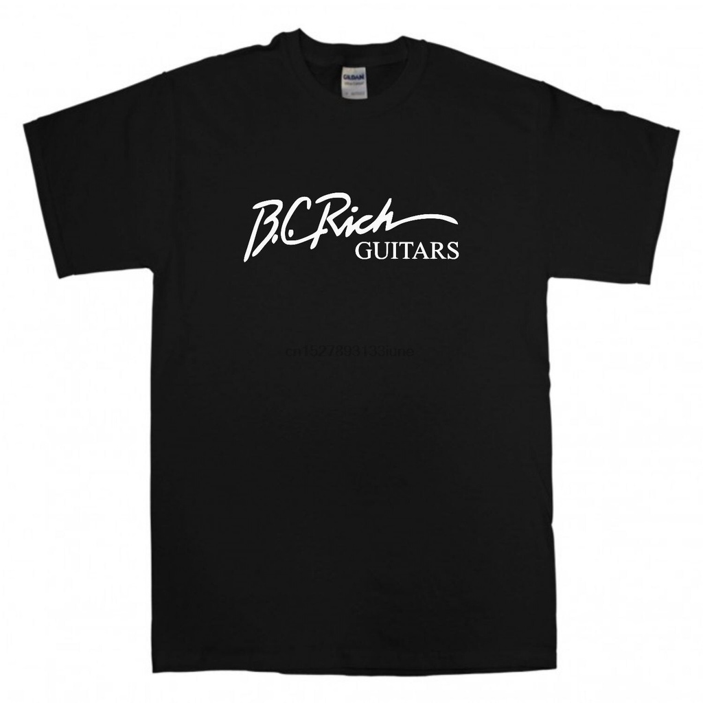 BEST QCเสื้อยืด พิมพ์ลายโลโก้ Bc Rich Guitars สีดํา สําหรับผู้ชาย