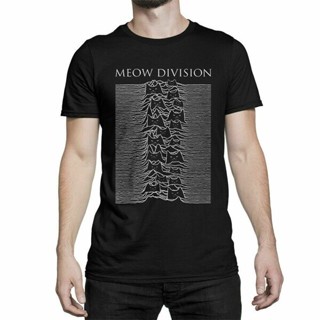 เสื้อยืด พิมพ์ลาย Meow Division Unknown Pleasures Joy Division พลัสไซซ์ สําหรับผู้ชาย