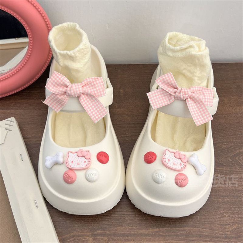 《Cute Pink 6 ชิ้น》ตัวติด croc jibitz jibitz charm croc jibitzs croc clog jibitz หัวเข็มขัดตกแต่ง