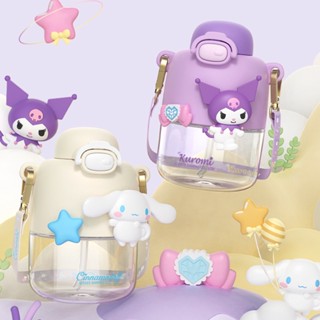 Sanrio Clow M Big Belly Cup ขวดน้ําพลาสติก พร้อมหลอดดูด ความจุขนาดใหญ่ 0618