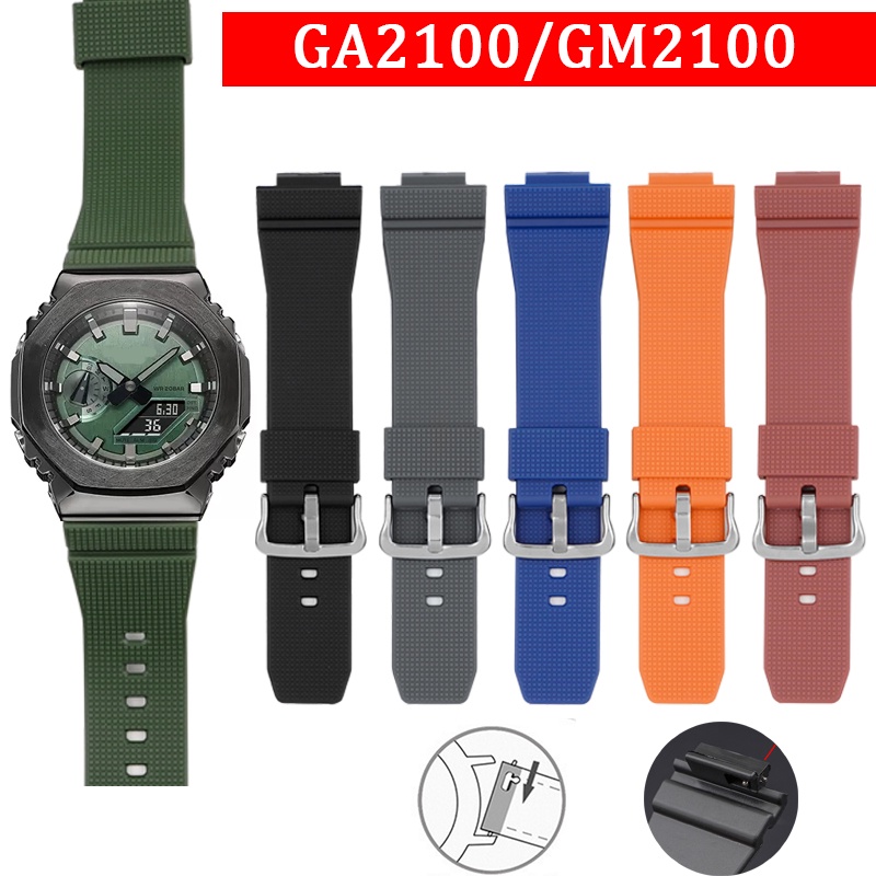 สายนาฬิกาข้อมือยาง 16 มม. กันน้ํา แบบเปลี่ยน สําหรับ Casio G-SHOCK YOUTH Series GA2100 GM2100