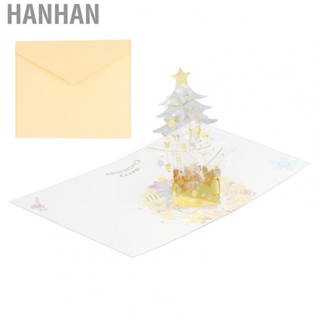 Hanhan 3D Christmas Card Transparent PET Crystal Christmas Card for Holiday