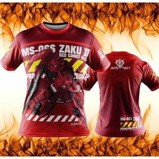 Gundam Zaku เสื้อยืด ลาย Full Sublimation Jerseys ขนาด 100 ซม.-160 ซม. สําหรับเด็ก ผู้ใหญ่ XS-3XL