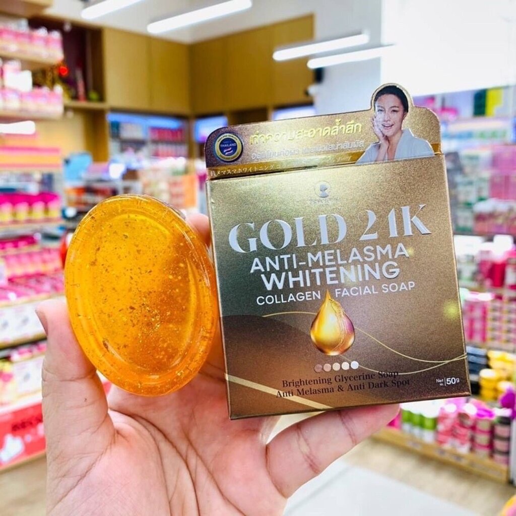 สบู่ทองคำ 24k 50g Gold 24k Whitening Anti-Melasma Facial Soap by Precious Skin