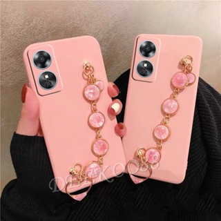 เคสโทรศัพท์มือถือ ซิลิโคนนิ่ม TPU พร้อมสายโซ่คล้อง สําหรับ OPPO A98 A78 A17 A17K 5G A98