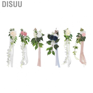 Disuu Wedding Chair Back Flower  Vivid Rich Layers Elegant Wedding Chair Back Decoration Repeated Use Artificial Bright Color  for Celebration