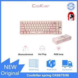 Coolkiller spring CK68 75 98 คีย์บอร์ดไร้สายบลูทูธ ไฟแบ็คไลท์ RGB