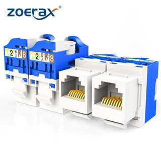 Zoerax โมดูลแจ็คเชื่อมต่อเครือข่ายอีเธอร์เน็ต Cat5e Cat6 RJ45 5 10 ชิ้น