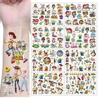 สติกเกอร์รอยสัก ลายการ์ตูน Toy Story Woody Buzz Lightyear ของเล่นสําหรับเด็ก 1 ชิ้น