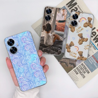 เคสโทรศัพท์มือถือ ซิลิโคนนิ่ม TPU ใส กันกระแทก ลายการ์ตูนผีเสื้อ สําหรับ OPPO Realme C55 4G RealmeC55 C 55