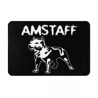 Amstaff พรมเช็ดเท้า ผ้าสักหลาด กันลื่น ลายโลโก้ Amstaff ขนาด 16x24 นิ้ว แห้งเร็ว สําหรับห้องน้ํา