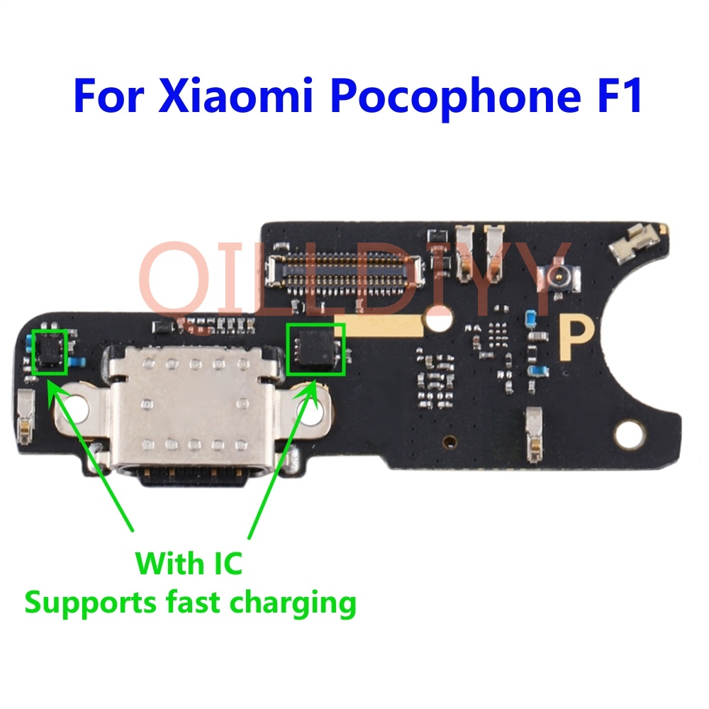 ของแท้ บอร์ดเชื่อมต่อพอร์ตชาร์จ USB พร้อมสายแพไมโครโฟน สําหรับ Xiaomi Pocophone Poco F1