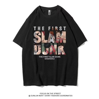 เสื้อยืดแขนสั้น ผ้าฝ้ายแท้ พิมพ์ลายการ์ตูนอนิเมะ Slam Dunk Sakuragi ขนาดใหญ่ เหมาะกับฤดูร้อน สําหรับผู้ชาย