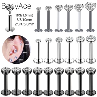 Bodyace ต่างหูสตั๊ดเจาะกระดูกอ่อน สเตนเลส 18 กรัม 1 ชุด