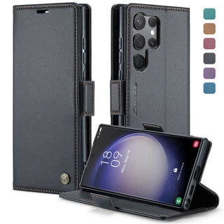 เคส Case for Samsung Galaxy S26 Ultra S25 Edge S24 FE S23 Plus S26+ S23+ S24+ S25+ 5G เคสฝาพับ เคสหนัง โทรศัพท์หนัง PU TPU นิ่ม แบบฝาพับแม่เหล็ก พร้อมช่องใส่บัตร และขาตั้ง Ultra Thin Leather Case Flip Cover Mobile Phone Casing ซองมือถือ c023