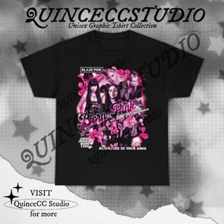 Blackpink เสื้อยืด พิมพ์ลายกราฟฟิค Blackpink Born Pink World Tour Kpop ของขวัญสําหรับทัวร์